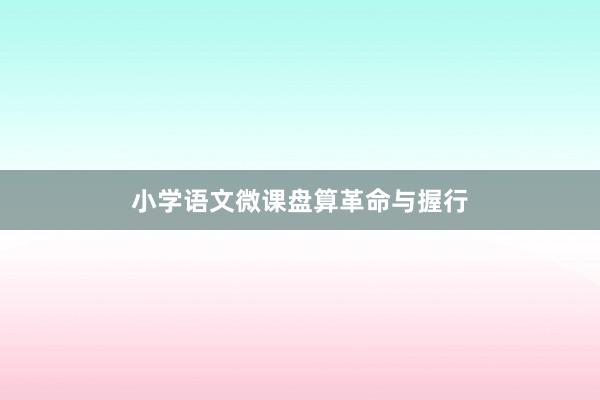 小学语文微课盘算革命与握行